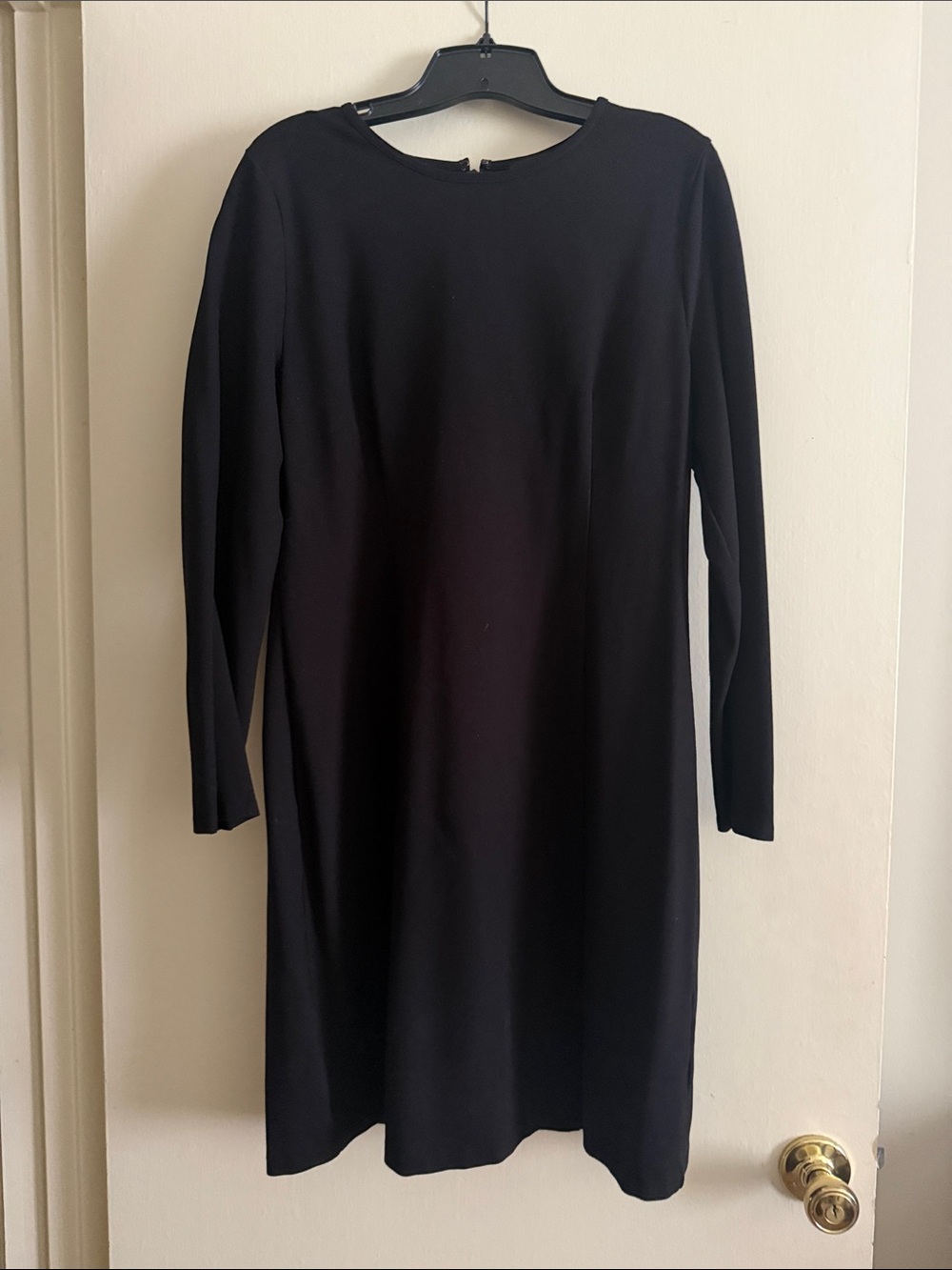 J. Crew Classic Black Long-Sleeve Shift Dress